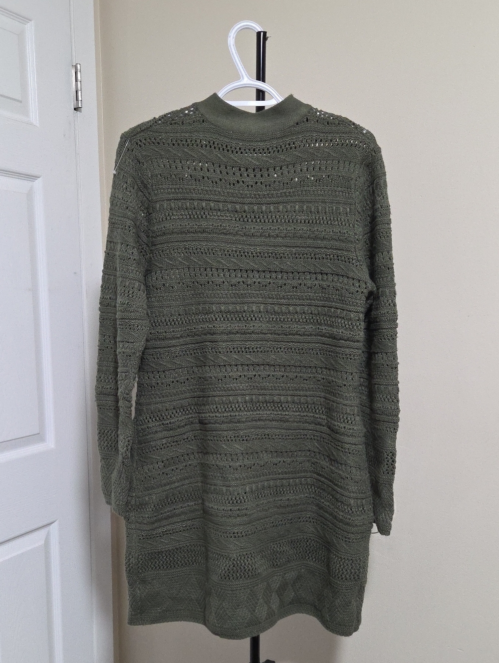 Reserved Olive Knit Button-Front Cardigan - Picture 6 of 7